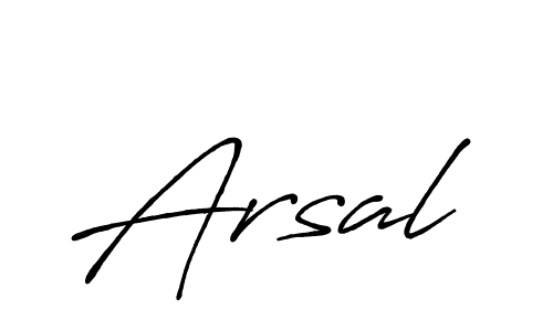 Make a beautiful signature design for name Arsal. With this signature (Antro_Vectra_Bolder) style, you can create a handwritten signature for free. Arsal signature style 7 images and pictures png