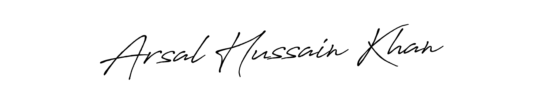 Also we have Arsal Hussain Khan name is the best signature style. Create professional handwritten signature collection using Antro_Vectra_Bolder autograph style. Arsal Hussain Khan signature style 7 images and pictures png