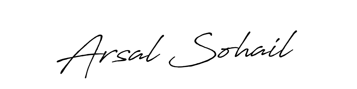 Use a signature maker to create a handwritten signature online. With this signature software, you can design (Antro_Vectra_Bolder) your own signature for name Arsal Sohail. Arsal Sohail signature style 7 images and pictures png
