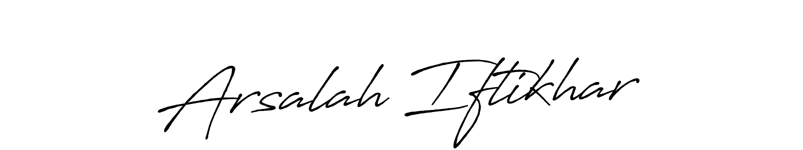 Design your own signature with our free online signature maker. With this signature software, you can create a handwritten (Antro_Vectra_Bolder) signature for name Arsalah Iftikhar. Arsalah Iftikhar signature style 7 images and pictures png