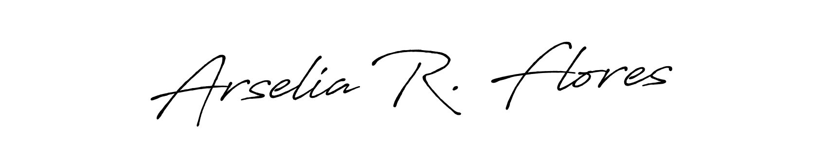 Make a beautiful signature design for name Arselia R. Flores. With this signature (Antro_Vectra_Bolder) style, you can create a handwritten signature for free. Arselia R. Flores signature style 7 images and pictures png