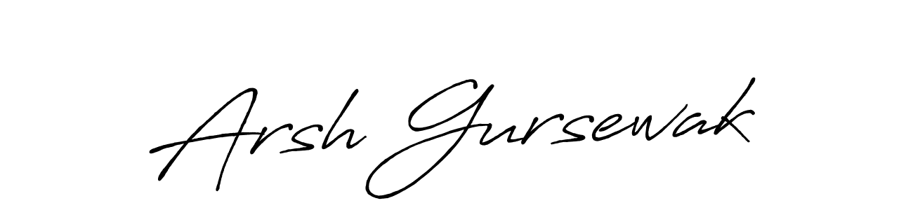 Create a beautiful signature design for name Arsh Gursewak. With this signature (Antro_Vectra_Bolder) fonts, you can make a handwritten signature for free. Arsh Gursewak signature style 7 images and pictures png