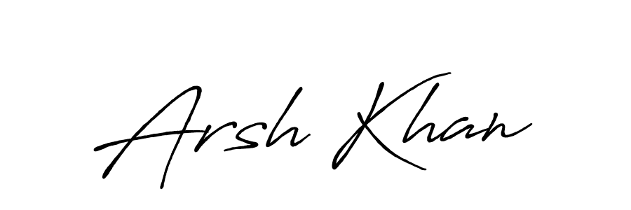 Create a beautiful signature design for name Arsh Khan. With this signature (Antro_Vectra_Bolder) fonts, you can make a handwritten signature for free. Arsh Khan signature style 7 images and pictures png