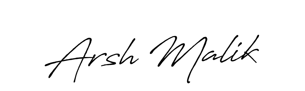Create a beautiful signature design for name Arsh Malik. With this signature (Antro_Vectra_Bolder) fonts, you can make a handwritten signature for free. Arsh Malik signature style 7 images and pictures png