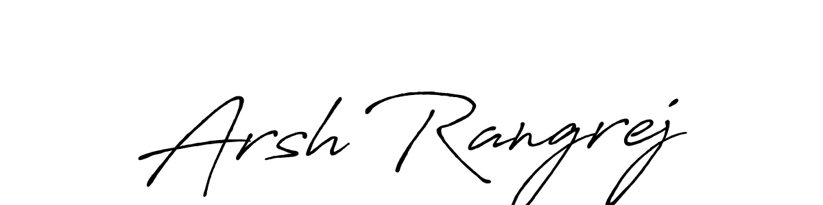 Make a beautiful signature design for name Arsh Rangrej. With this signature (Antro_Vectra_Bolder) style, you can create a handwritten signature for free. Arsh Rangrej signature style 7 images and pictures png