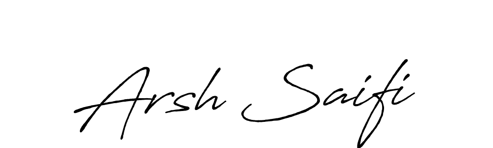 Arsh Saifi stylish signature style. Best Handwritten Sign (Antro_Vectra_Bolder) for my name. Handwritten Signature Collection Ideas for my name Arsh Saifi. Arsh Saifi signature style 7 images and pictures png