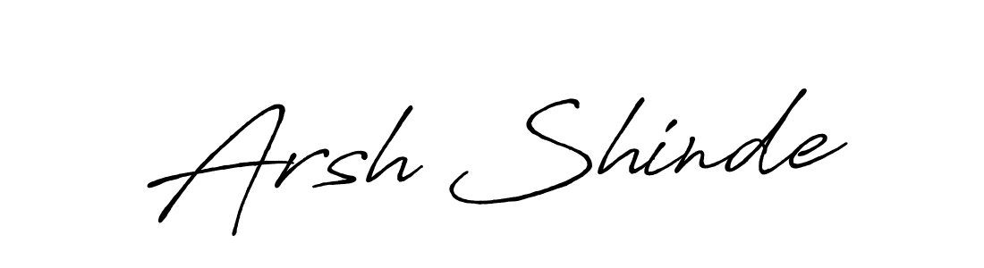 The best way (Antro_Vectra_Bolder) to make a short signature is to pick only two or three words in your name. The name Arsh Shinde include a total of six letters. For converting this name. Arsh Shinde signature style 7 images and pictures png