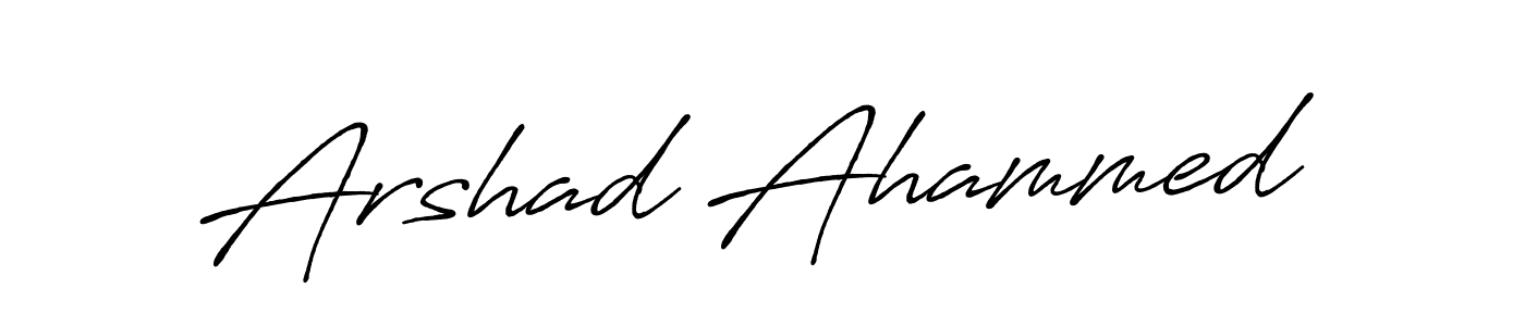 How to make Arshad Ahammed name signature. Use Antro_Vectra_Bolder style for creating short signs online. This is the latest handwritten sign. Arshad Ahammed signature style 7 images and pictures png