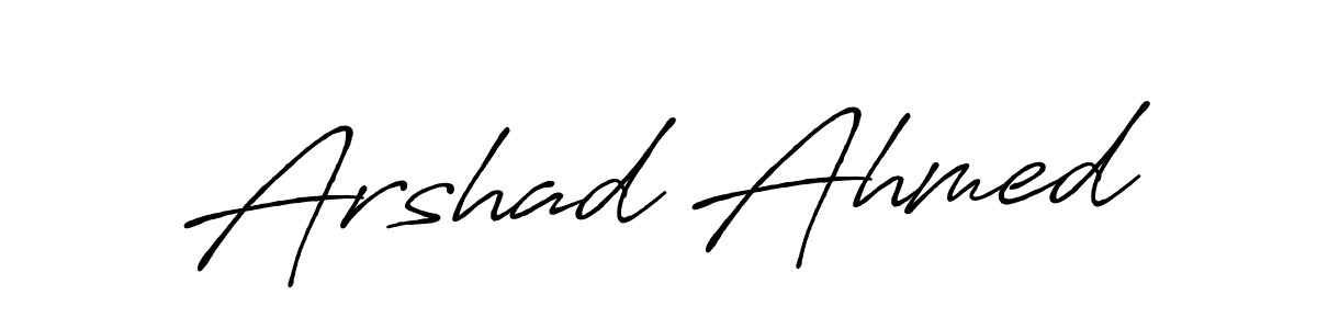 Use a signature maker to create a handwritten signature online. With this signature software, you can design (Antro_Vectra_Bolder) your own signature for name Arshad Ahmed. Arshad Ahmed signature style 7 images and pictures png