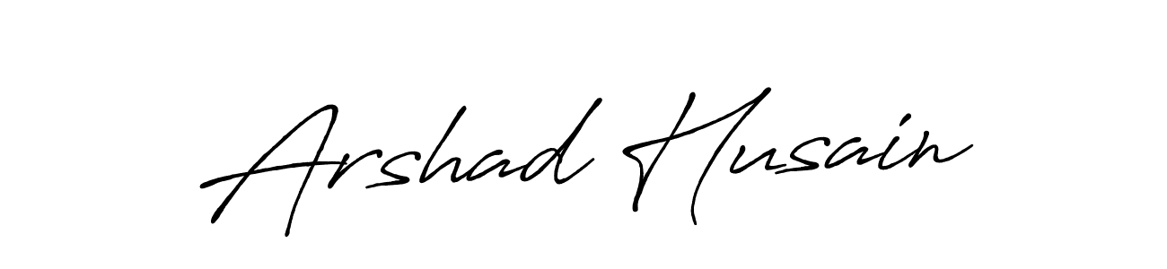 How to make Arshad Husain name signature. Use Antro_Vectra_Bolder style for creating short signs online. This is the latest handwritten sign. Arshad Husain signature style 7 images and pictures png