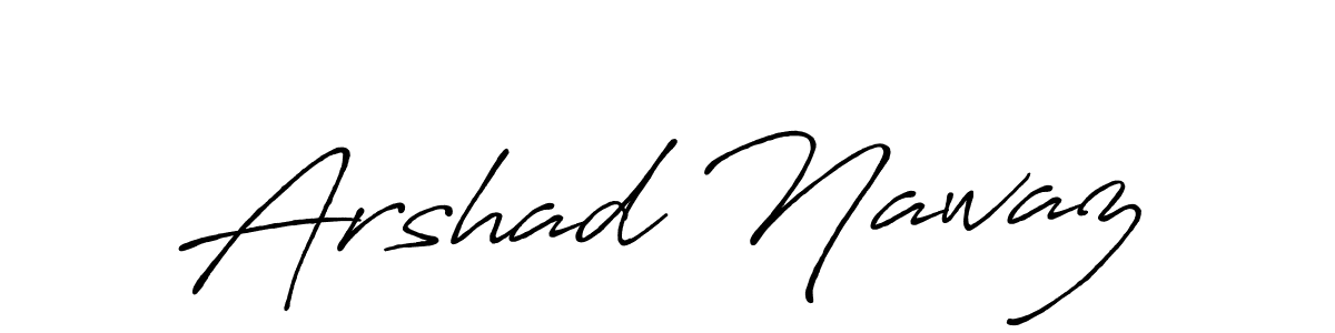 Create a beautiful signature design for name Arshad Nawaz. With this signature (Antro_Vectra_Bolder) fonts, you can make a handwritten signature for free. Arshad Nawaz signature style 7 images and pictures png