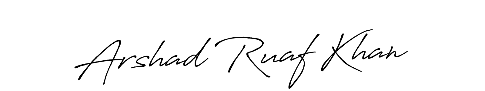 This is the best signature style for the Arshad Ruaf Khan name. Also you like these signature font (Antro_Vectra_Bolder). Mix name signature. Arshad Ruaf Khan signature style 7 images and pictures png