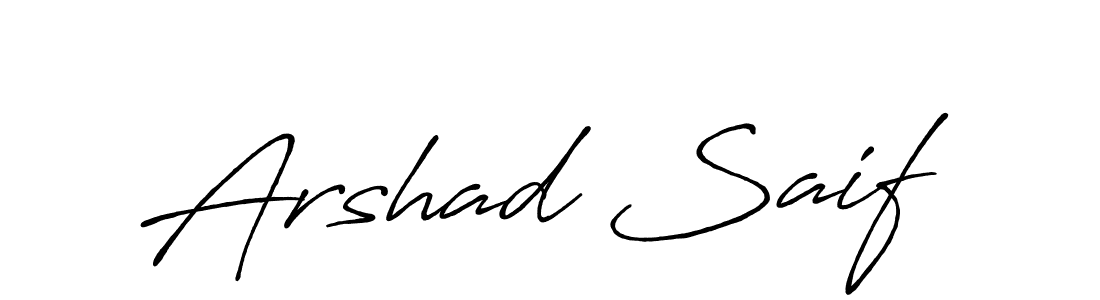 How to make Arshad Saif name signature. Use Antro_Vectra_Bolder style for creating short signs online. This is the latest handwritten sign. Arshad Saif signature style 7 images and pictures png