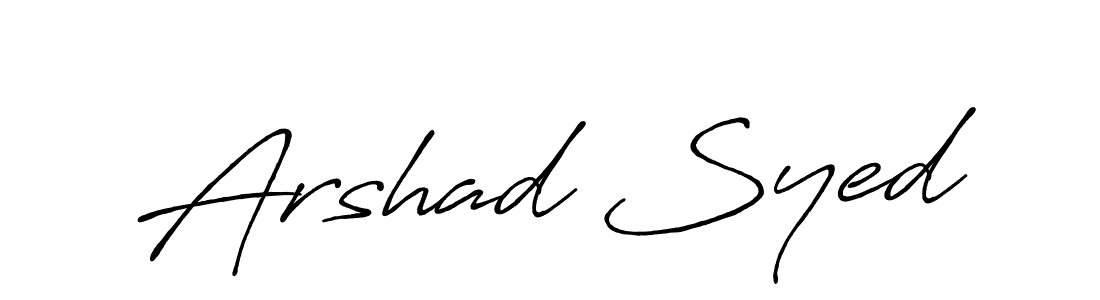 Make a beautiful signature design for name Arshad Syed. With this signature (Antro_Vectra_Bolder) style, you can create a handwritten signature for free. Arshad Syed signature style 7 images and pictures png