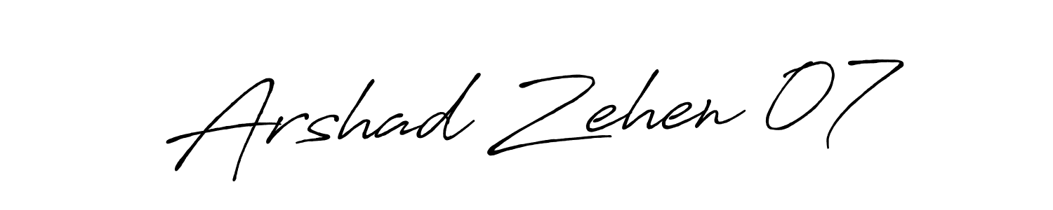 Make a beautiful signature design for name Arshad Zehen 07. With this signature (Antro_Vectra_Bolder) style, you can create a handwritten signature for free. Arshad Zehen 07 signature style 7 images and pictures png