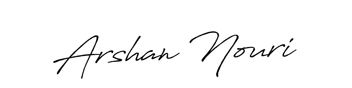 The best way (Antro_Vectra_Bolder) to make a short signature is to pick only two or three words in your name. The name Arshan Nouri include a total of six letters. For converting this name. Arshan Nouri signature style 7 images and pictures png