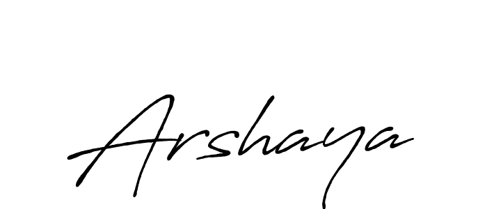 Use a signature maker to create a handwritten signature online. With this signature software, you can design (Antro_Vectra_Bolder) your own signature for name Arshaya. Arshaya signature style 7 images and pictures png