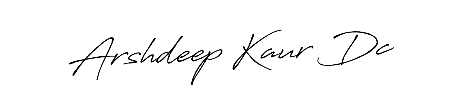 How to make Arshdeep Kaur Dc signature? Antro_Vectra_Bolder is a professional autograph style. Create handwritten signature for Arshdeep Kaur Dc name. Arshdeep Kaur Dc signature style 7 images and pictures png