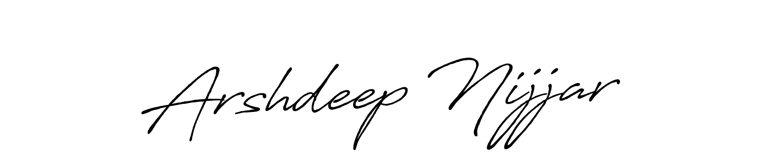 Make a beautiful signature design for name Arshdeep Nijjar. With this signature (Antro_Vectra_Bolder) style, you can create a handwritten signature for free. Arshdeep Nijjar signature style 7 images and pictures png