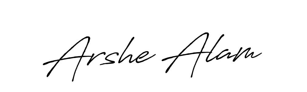 Make a beautiful signature design for name Arshe Alam. With this signature (Antro_Vectra_Bolder) style, you can create a handwritten signature for free. Arshe Alam signature style 7 images and pictures png