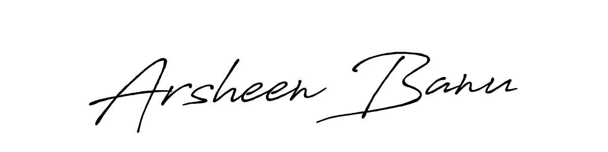 How to make Arsheen Banu name signature. Use Antro_Vectra_Bolder style for creating short signs online. This is the latest handwritten sign. Arsheen Banu signature style 7 images and pictures png
