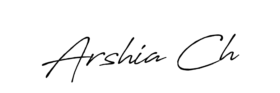 The best way (Antro_Vectra_Bolder) to make a short signature is to pick only two or three words in your name. The name Arshia Ch include a total of six letters. For converting this name. Arshia Ch signature style 7 images and pictures png