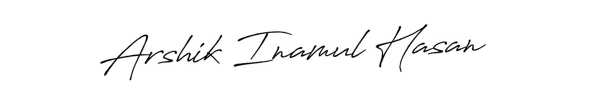 Make a beautiful signature design for name Arshik Inamul Hasan. With this signature (Antro_Vectra_Bolder) style, you can create a handwritten signature for free. Arshik Inamul Hasan signature style 7 images and pictures png