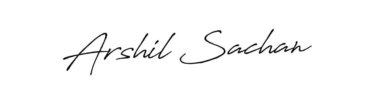 How to make Arshil Sachan name signature. Use Antro_Vectra_Bolder style for creating short signs online. This is the latest handwritten sign. Arshil Sachan signature style 7 images and pictures png