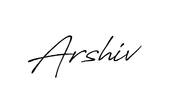 Use a signature maker to create a handwritten signature online. With this signature software, you can design (Antro_Vectra_Bolder) your own signature for name Arshiv. Arshiv signature style 7 images and pictures png