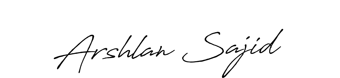 The best way (Antro_Vectra_Bolder) to make a short signature is to pick only two or three words in your name. The name Arshlan Sajid include a total of six letters. For converting this name. Arshlan Sajid signature style 7 images and pictures png