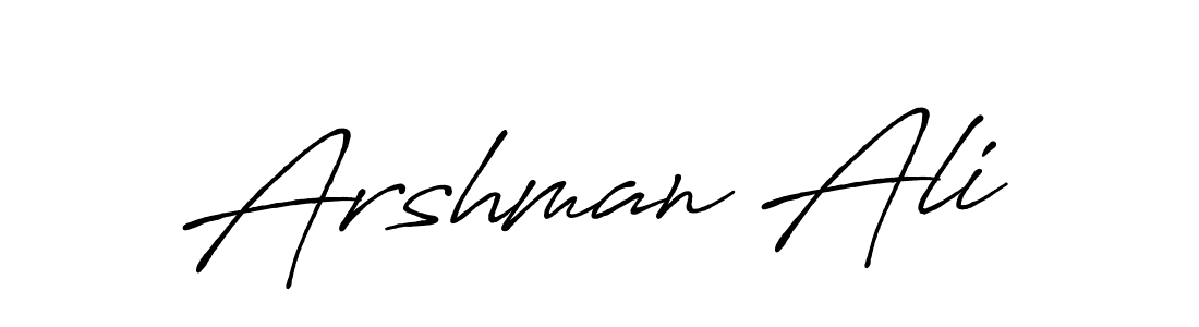 Also we have Arshman Ali name is the best signature style. Create professional handwritten signature collection using Antro_Vectra_Bolder autograph style. Arshman Ali signature style 7 images and pictures png