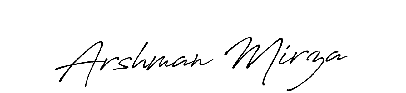 The best way (Antro_Vectra_Bolder) to make a short signature is to pick only two or three words in your name. The name Arshman Mirza include a total of six letters. For converting this name. Arshman Mirza signature style 7 images and pictures png