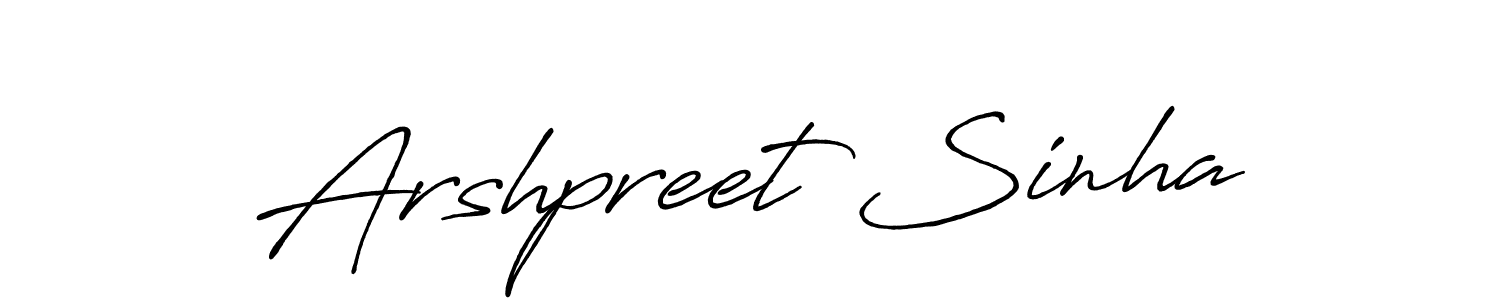 How to make Arshpreet Sinha name signature. Use Antro_Vectra_Bolder style for creating short signs online. This is the latest handwritten sign. Arshpreet Sinha signature style 7 images and pictures png