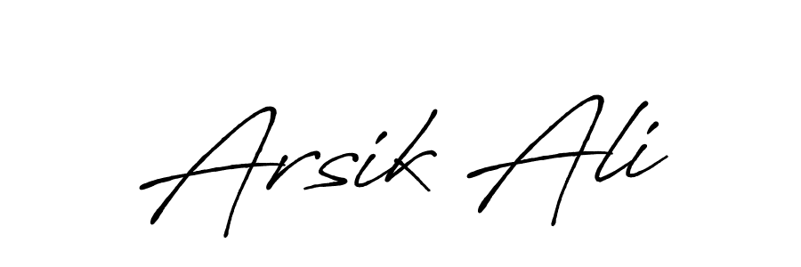 Make a beautiful signature design for name Arsik Ali. With this signature (Antro_Vectra_Bolder) style, you can create a handwritten signature for free. Arsik Ali signature style 7 images and pictures png