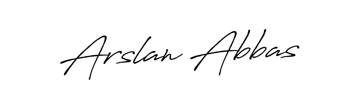 Create a beautiful signature design for name Arslan Abbas. With this signature (Antro_Vectra_Bolder) fonts, you can make a handwritten signature for free. Arslan Abbas signature style 7 images and pictures png