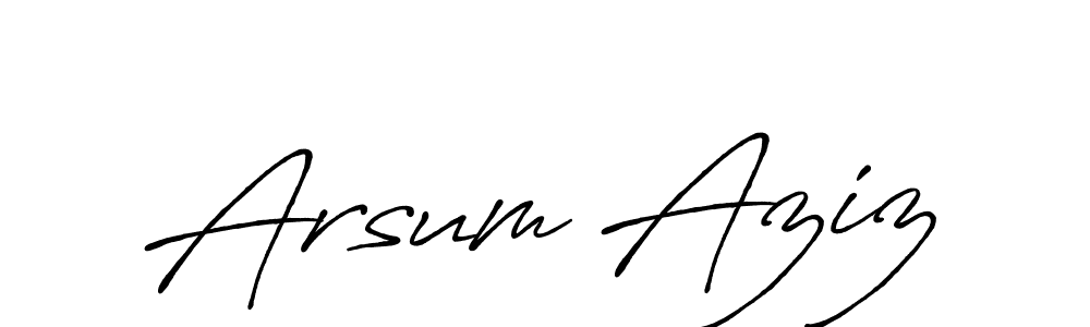Also we have Arsum Aziz name is the best signature style. Create professional handwritten signature collection using Antro_Vectra_Bolder autograph style. Arsum Aziz signature style 7 images and pictures png