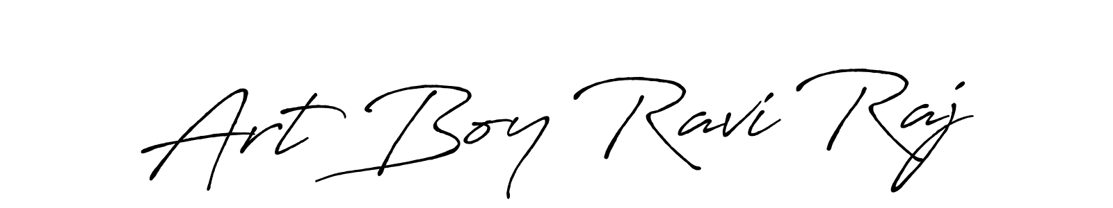 Design your own signature with our free online signature maker. With this signature software, you can create a handwritten (Antro_Vectra_Bolder) signature for name Art Boy Ravi Raj. Art Boy Ravi Raj signature style 7 images and pictures png