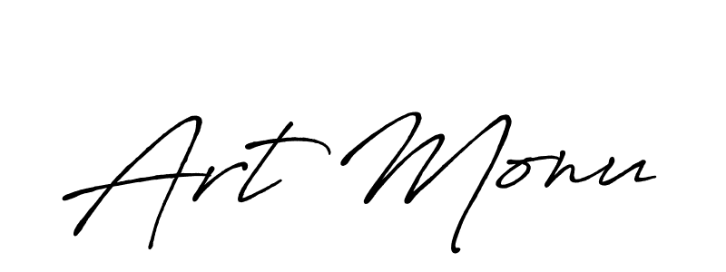 How to make Art Monu name signature. Use Antro_Vectra_Bolder style for creating short signs online. This is the latest handwritten sign. Art Monu signature style 7 images and pictures png