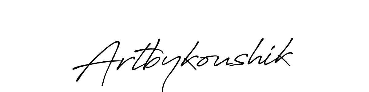 Use a signature maker to create a handwritten signature online. With this signature software, you can design (Antro_Vectra_Bolder) your own signature for name Artbykoushik. Artbykoushik signature style 7 images and pictures png