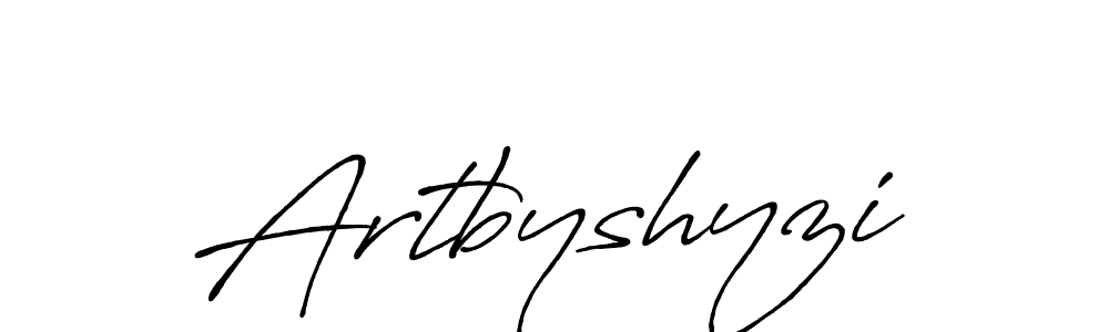 if you are searching for the best signature style for your name Artbyshyzi. so please give up your signature search. here we have designed multiple signature styles  using Antro_Vectra_Bolder. Artbyshyzi signature style 7 images and pictures png