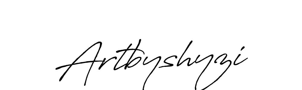 if you are searching for the best signature style for your name Artbyshyzi. so please give up your signature search. here we have designed multiple signature styles  using Antro_Vectra_Bolder. Artbyshyzi signature style 7 images and pictures png