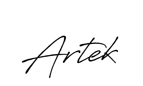 Use a signature maker to create a handwritten signature online. With this signature software, you can design (Antro_Vectra_Bolder) your own signature for name Artek. Artek signature style 7 images and pictures png