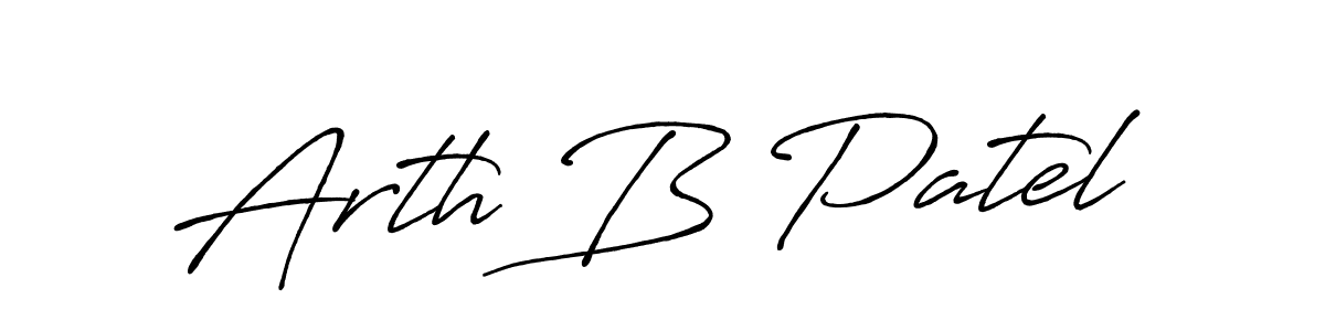 Design your own signature with our free online signature maker. With this signature software, you can create a handwritten (Antro_Vectra_Bolder) signature for name Arth B Patel. Arth B Patel signature style 7 images and pictures png