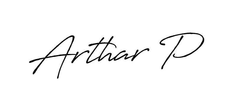 You should practise on your own different ways (Antro_Vectra_Bolder) to write your name (Arthar P) in signature. don't let someone else do it for you. Arthar P signature style 7 images and pictures png