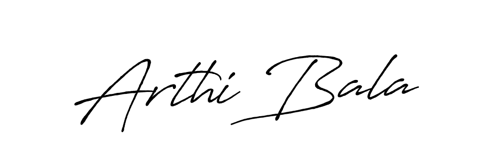 Create a beautiful signature design for name Arthi Bala. With this signature (Antro_Vectra_Bolder) fonts, you can make a handwritten signature for free. Arthi Bala signature style 7 images and pictures png