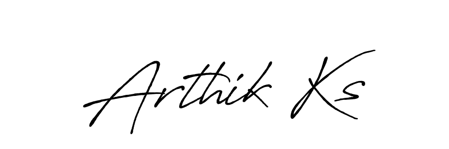 Create a beautiful signature design for name Arthik Ks. With this signature (Antro_Vectra_Bolder) fonts, you can make a handwritten signature for free. Arthik Ks signature style 7 images and pictures png