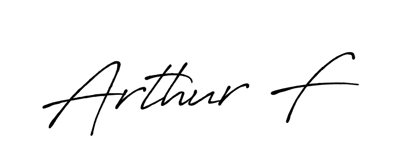 How to make Arthur F name signature. Use Antro_Vectra_Bolder style for creating short signs online. This is the latest handwritten sign. Arthur F signature style 7 images and pictures png