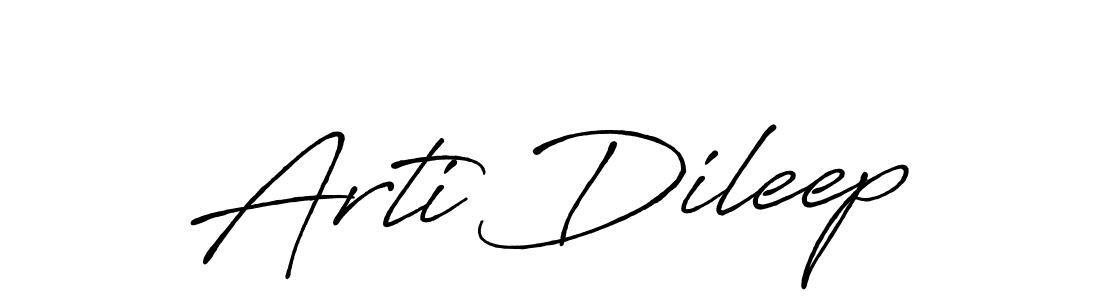 How to make Arti Dileep name signature. Use Antro_Vectra_Bolder style for creating short signs online. This is the latest handwritten sign. Arti Dileep signature style 7 images and pictures png