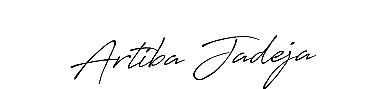 How to make Artiba Jadeja name signature. Use Antro_Vectra_Bolder style for creating short signs online. This is the latest handwritten sign. Artiba Jadeja signature style 7 images and pictures png