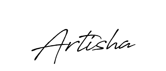 How to make Artisha name signature. Use Antro_Vectra_Bolder style for creating short signs online. This is the latest handwritten sign. Artisha signature style 7 images and pictures png